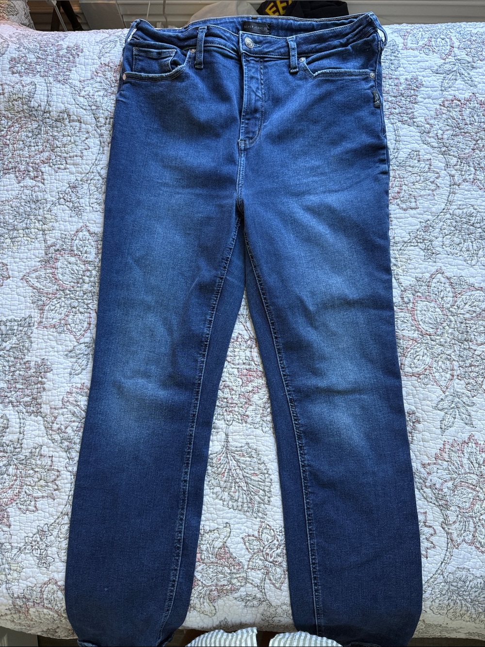 Silver Jeans Dark Blue Denim Jeans with Contrast Stitching